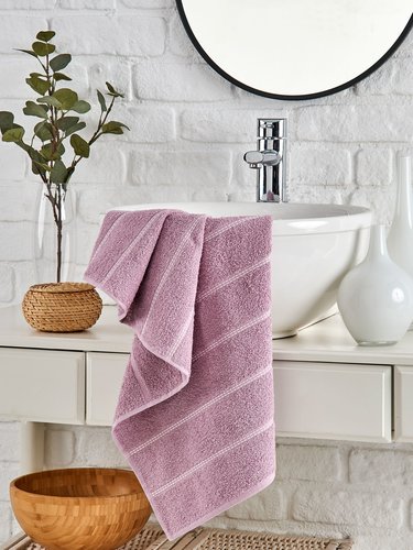 Полотенце для ванной DO&CO TUROVA хлопковая махра лиловый 50х90, фото, фотография