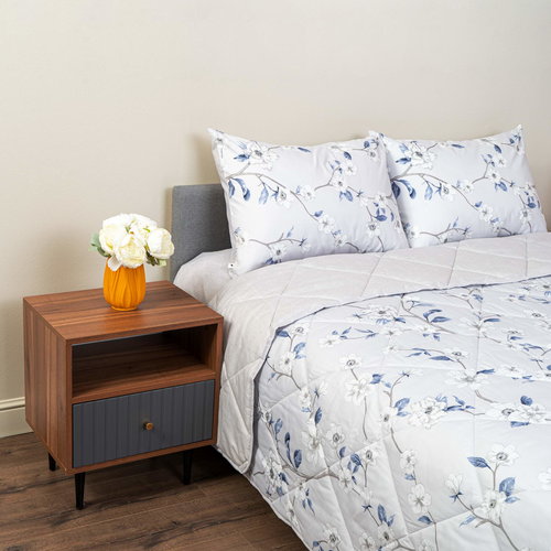 Постельное белье без пододеяльника с одеялом Siberia МАССИМО хлопковый экокотон V22 1,5 спальный, фото, фотография