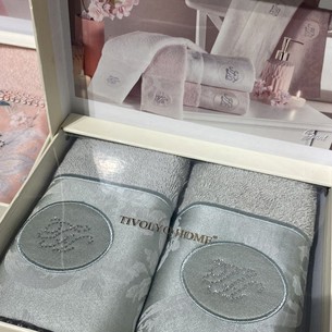 Подарочный набор полотенец для ванной 2 пр. Tivolyo Home GRANT хлопковая махра ментоловый