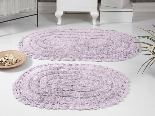 Набор ковриков для ванной Modalin YANA хлопок лавандовый, фото, фотография
