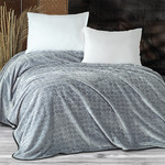 Плед-покрывало Evlen SUPER SOFT СЕРДЦЕ велсофт cepый 180х240, фото, фотография