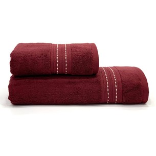 Набор полотенец для ванной 50х90, 70х140 Karven BEYMEN хлопковая махра бордовый