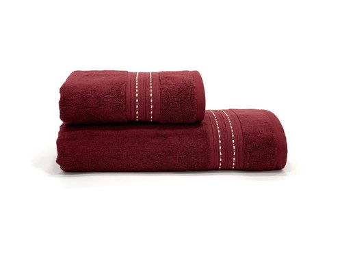 Набор полотенец для ванной 50х90, 70х140 Karven BEYMEN хлопковая махра бордовый, фото, фотография