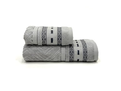 Набор полотенец для ванной 50х90, 70х140 Karven ARMONI хлопковая махра серый, фото, фотография