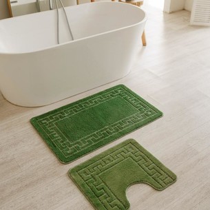 Набор ковриков для ванной Efor VERSACE полиэстер 60х50, 60х100 зелёный