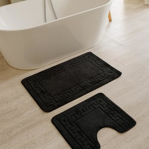 Набор ковриков для ванной Efor VERSACE полиэстер 60х50, 60х100 чёрный