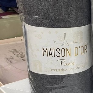 Простынь на резинке с наволочками Maison Dor DUZ хлопковая махра антрацит 180х200+20