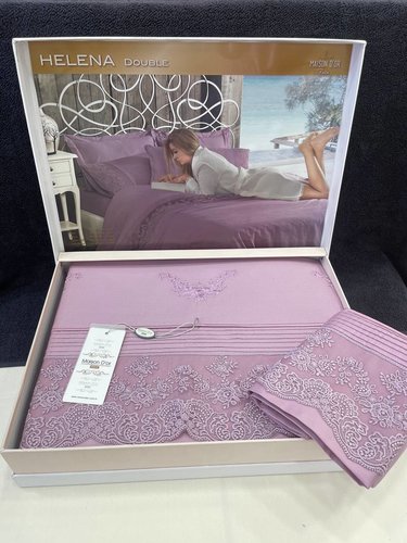 Постельное белье Maison Dor HELENA хлопковый сатин фиолетовый 1,5 спальный, фото, фотография