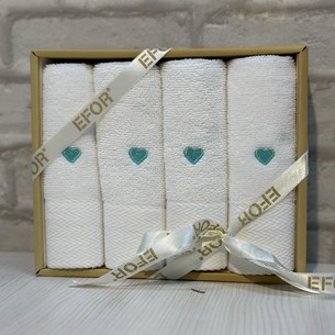 Подарочный набор полотенец-салфеток 30х50(4) Efor KALPLI хлопковая махра бирюзовый