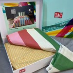 Комплект подросткового постельного белья TAC GENC MODASI TAFFY хлопковый ранфорс пудра 1,5 спальный, фото, фотография