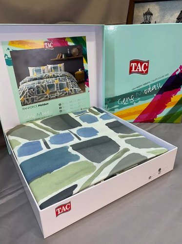 Комплект подросткового постельного белья TAC GENC MODASI HOLDEN хлопковый ранфорс синий 1,5 спальный, фото, фотография
