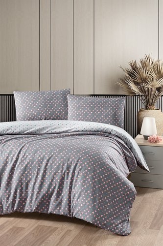 Постельное белье DO&CO RANFORCE ELDON хлопковый ранфорс серый 1,5 спальный, фото, фотография