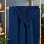 Полотенце для ванной DO&CO WAFFLE хлопок синий 50х90, фото, фотография