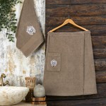 Набор для сауны мужской Juanna BRODE махра хлопок коричневый, фото, фотография