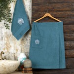 Набор для сауны мужской Juanna BRODE махра хлопок тёмно-зелёный, фото, фотография