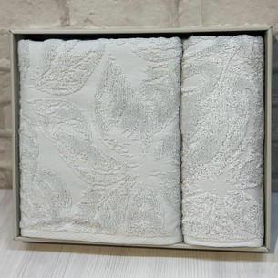 Подарочный набор полотенец для ванной 50х90, 70х140 Efor ANNA хлопковая махра серый