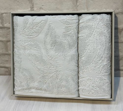 Подарочный набор полотенец для ванной 50х90, 70х140 Efor ANNA хлопковая махра серый, фото, фотография