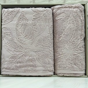 Подарочный набор полотенец для ванной 50х90, 70х140 Efor ANNA хлопковая махра сиреневый