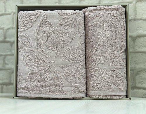 Подарочный набор полотенец для ванной 50х90, 70х140 Efor ANNA хлопковая махра сиреневый, фото, фотография