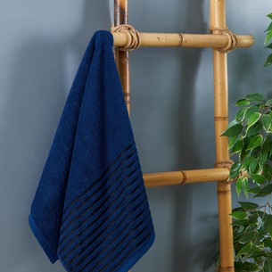 Полотенце для ванной DO&CO CLASS хлопковая махра синий 50х90