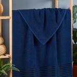Полотенце для ванной DO&CO CLASS хлопковая махра синий 50х90, фото, фотография
