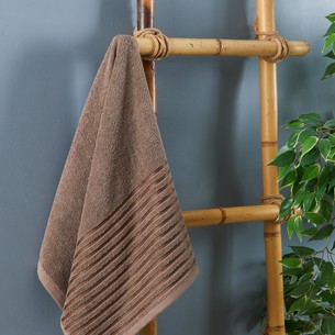 Полотенце для ванной DO&CO CLASS хлопковая махра коричневый 70х140