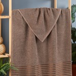Полотенце для ванной DO&CO CLASS хлопковая махра коричневый 50х90, фото, фотография