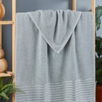 Полотенце для ванной DO&CO CLASS хлопковая махра серый 70х140, фото, фотография