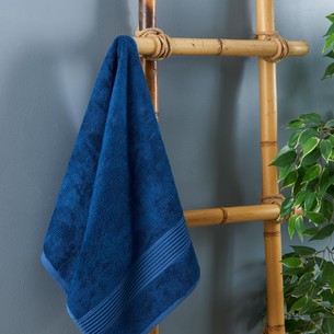 Полотенце для ванной DO&CO AQUA бамбуко-хлопковая махра синий 50х90