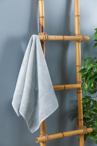 Полотенце для ванной DO&CO AQUA бамбуко-хлопковая махра серый 50х90, фото, фотография