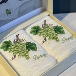Подарочный набор полотенец-салфеток 30х50 см (2 шт.) Tivolyo Home WISTERIA хлопковая махра зелёный, фото, фотография