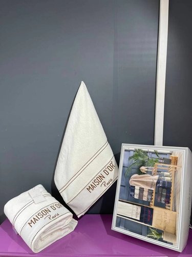 Набор полотенец для ванной 2 пр. Maison Dor MAISON DOR хлопковая махра кремовый, фото, фотография