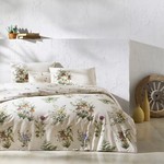 Постельное белье TAC ЭКО GAIA хлопковый ранфорс зелёный евро, фото, фотография