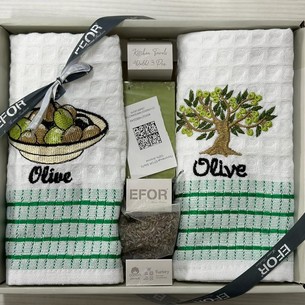 Подарочный набор с полотенцами 50х70(2) Efor хлопковая вафля зелёный