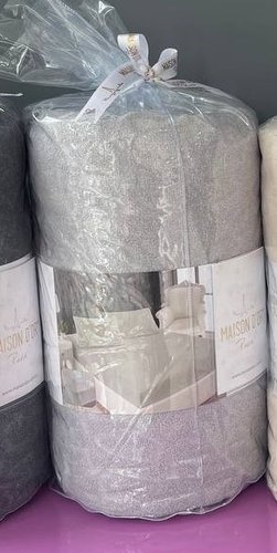 Простынь на резинке с наволочками Maison Dor JAKARLI хлопковая махра серый 100х200+28, фото, фотография