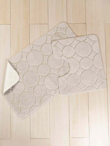 Набор ковриков для ванной Efor CHAIN полиэстер 60х50, 60х100 светло-серый, фото, фотография