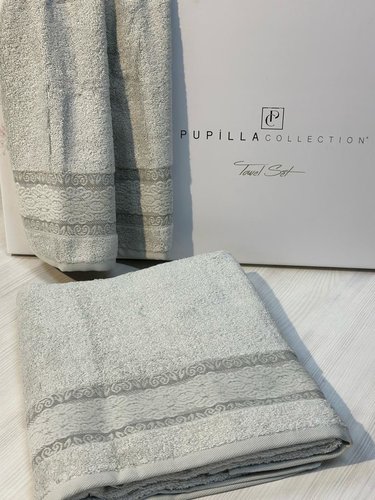 Набор полотенец для ванной 50х90, 70х140 Pupilla MONTELLA бамбуковая махра серый, фото, фотография