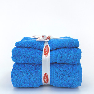 Набор полотенец для ванной 3 шт. Hobby Home Collection RAINBOW хлопковая махра mavi