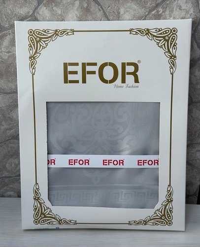 Скатерть прямоугольная Efor ECRIN жаккард серый 160х220, фото, фотография