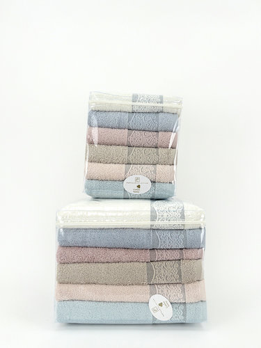 Набор полотенец для ванной 6 шт. Pupilla HILTON хлопковая махра 70х140, фото, фотография