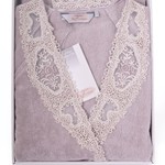 Халат женский Soft Cotton DESTAN хлопковая махра лиловый XL, фото, фотография