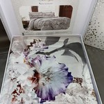 Постельное белье TAC PREMIUM DIGITAL LYRIC хлопковый сатин делюкс светло-серый 1,5 спальный, фото, фотография