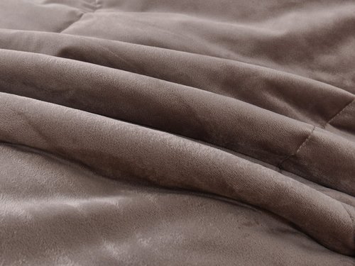 Постельное белье без пододеяльника с одеялом Sofi De Marko ЭНРИКЕ хлопковый сатин кофейный семейный, фото, фотография