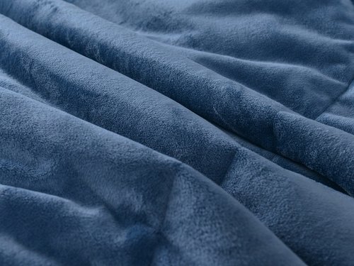 Постельное белье без пододеяльника с одеялом Sofi De Marko ЭНРИКЕ хлопковый сатин синий евро, фото, фотография