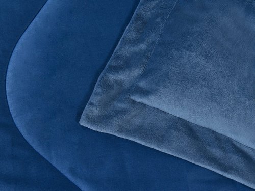 Постельное белье без пододеяльника с одеялом Sofi De Marko ЭНРИКЕ хлопковый сатин синий 1,5 спальный, фото, фотография