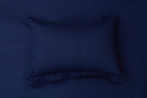 Наволочка с ушками 2 см Sofi De Marko МОНЕ хлопковый сатин синий 50х70, фото, фотография