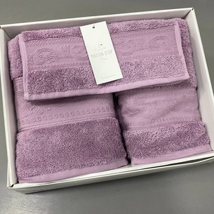 Набор полотенец для ванной 3 пр. Maison Dor EXELLENCE хлопковая махра фиолетовый