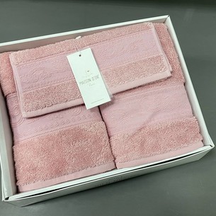Набор полотенец для ванной 3 пр. Maison Dor EXELLENCE хлопковая махра грязно-розовый
