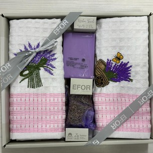 Подарочный набор с полотенцами 50х70(2) Efor хлопковая вафля розовый