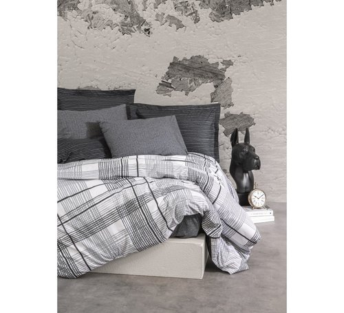 Постельное белье Cotton Box MODERN WILL хлопковый ранфорс antrasit евро, фото, фотография